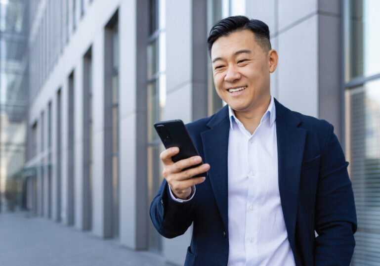 business man walking out of office