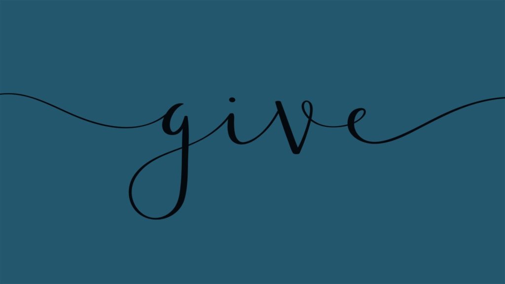 Calligraphy of the word GIVE