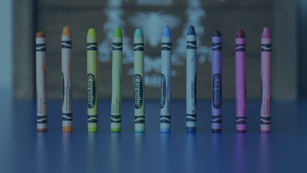 Rainbow of crayons