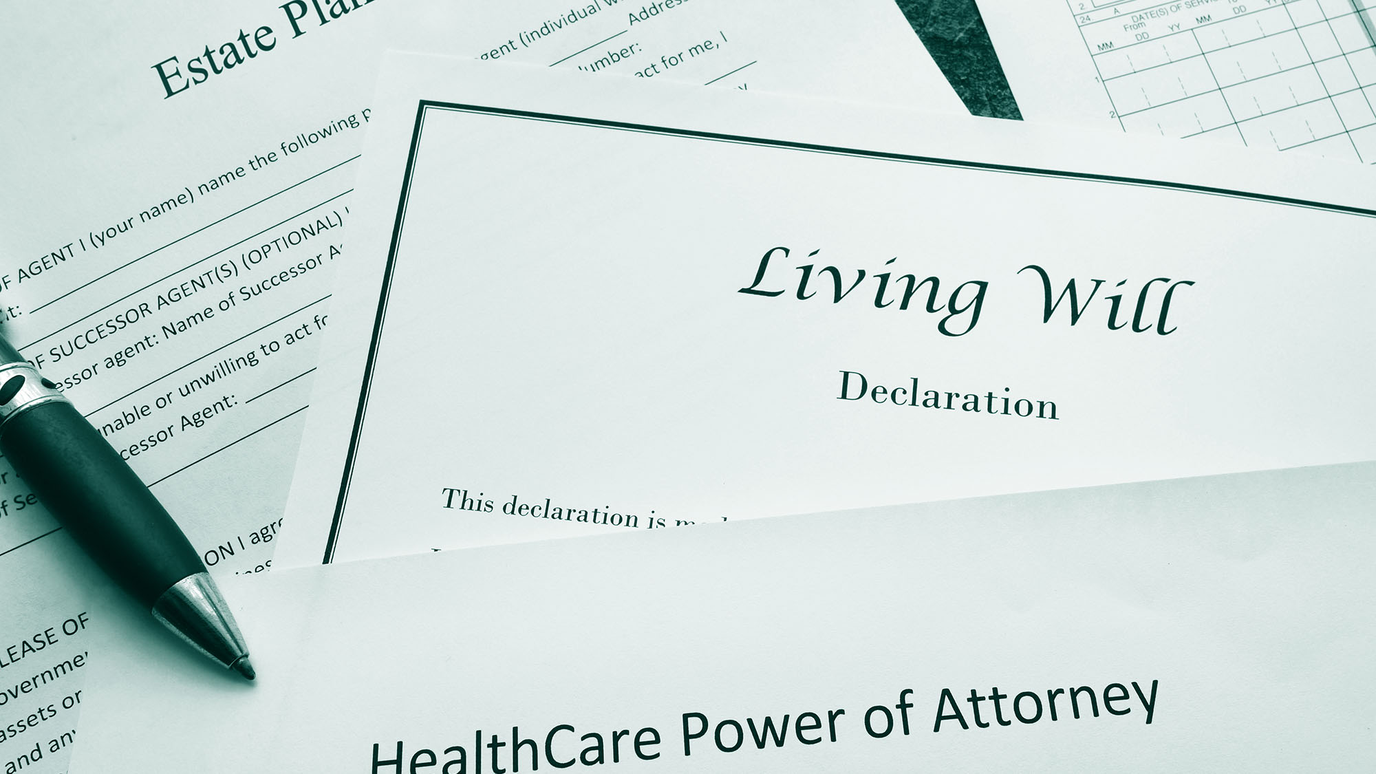 Estate Plan, Living Will, and Healthcare Power of Attorney documents