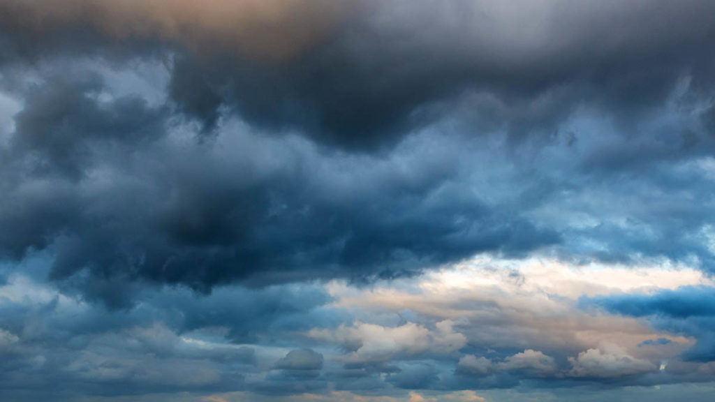 Dramatic panoramic skyscape with stormy clouds
