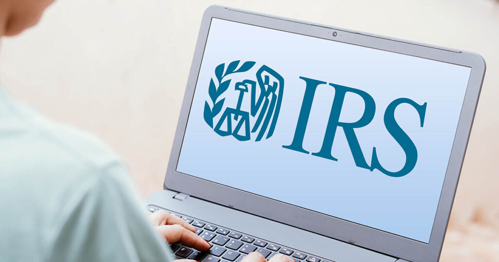 IRS logo on laptop