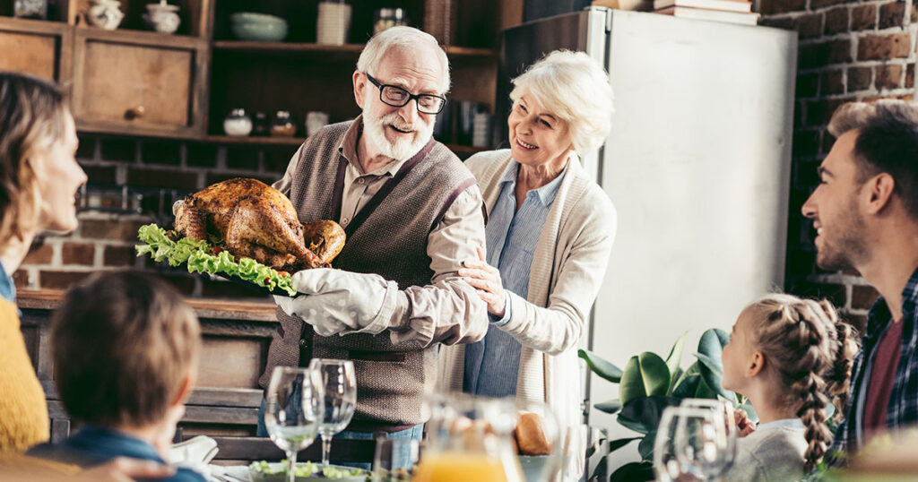 Retirees discuss what they can be thankful for this year at Thanksgiving table