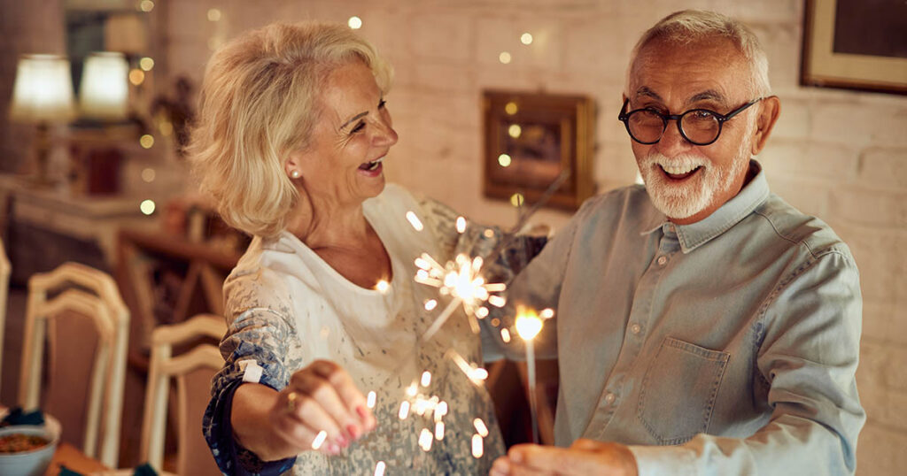 Senior couple makes financial new years resolutions