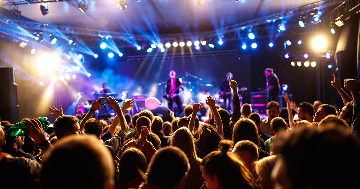 musicians performing for crowd