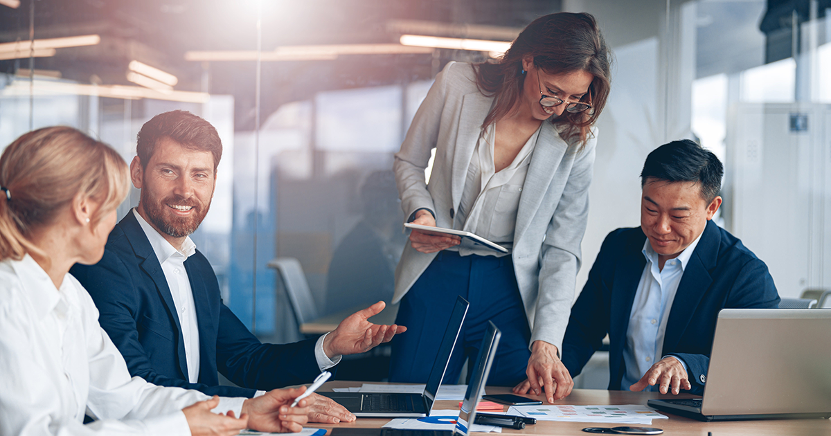 Team of employees in an office