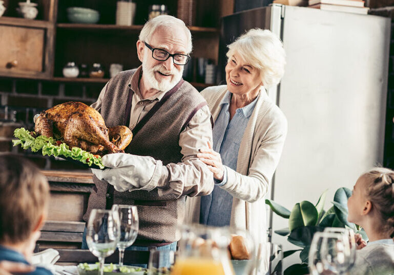 Retirees discuss what they can be thankful for this year at Thanksgiving table