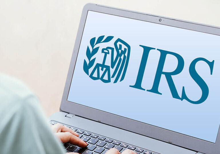 IRS logo on laptop