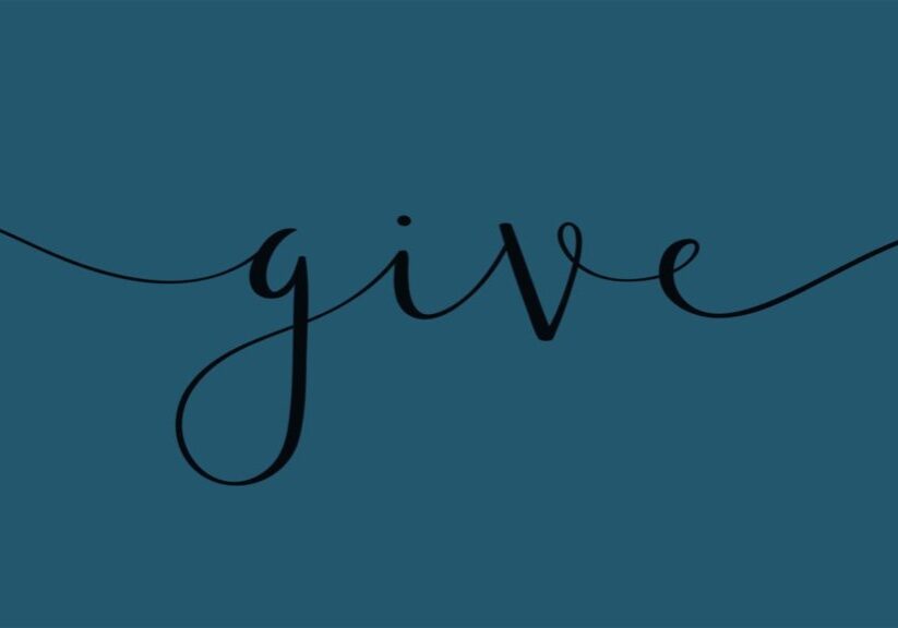 Graphic of the word GIVE
