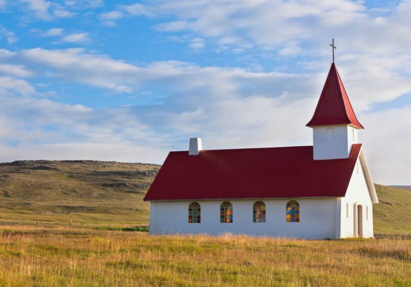 Old pretty church on rural lands