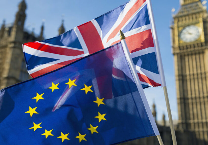 Flags of Great Britain and the European Union