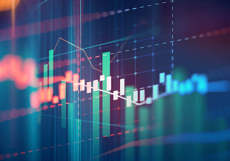 financial stock market graph illustration ,concept of business investment and stock future trading.